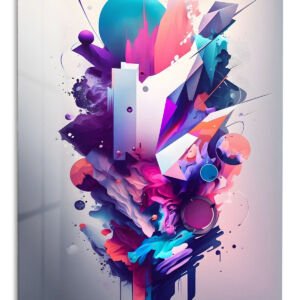 Chromatic Geometric Surge metal wall art print