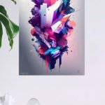Chromatic Geometric Surge metal wall art print, view 4
