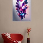 Chromatic Geometric Surge metal wall art print, view 5