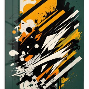 Amber Velocity Fragments metal wall art print