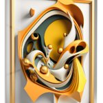 Golden Ribbon Forms metal wall art print