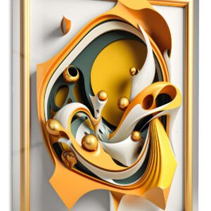 Golden Ribbon Forms metal wall art print