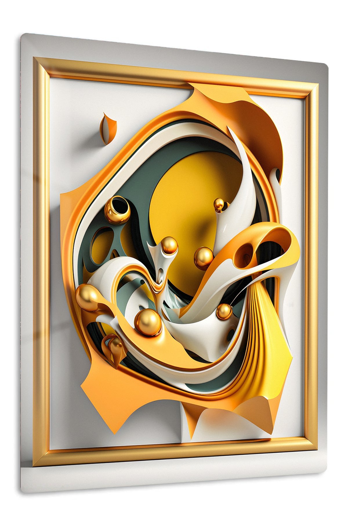 Golden Ribbon Forms metal wall art print