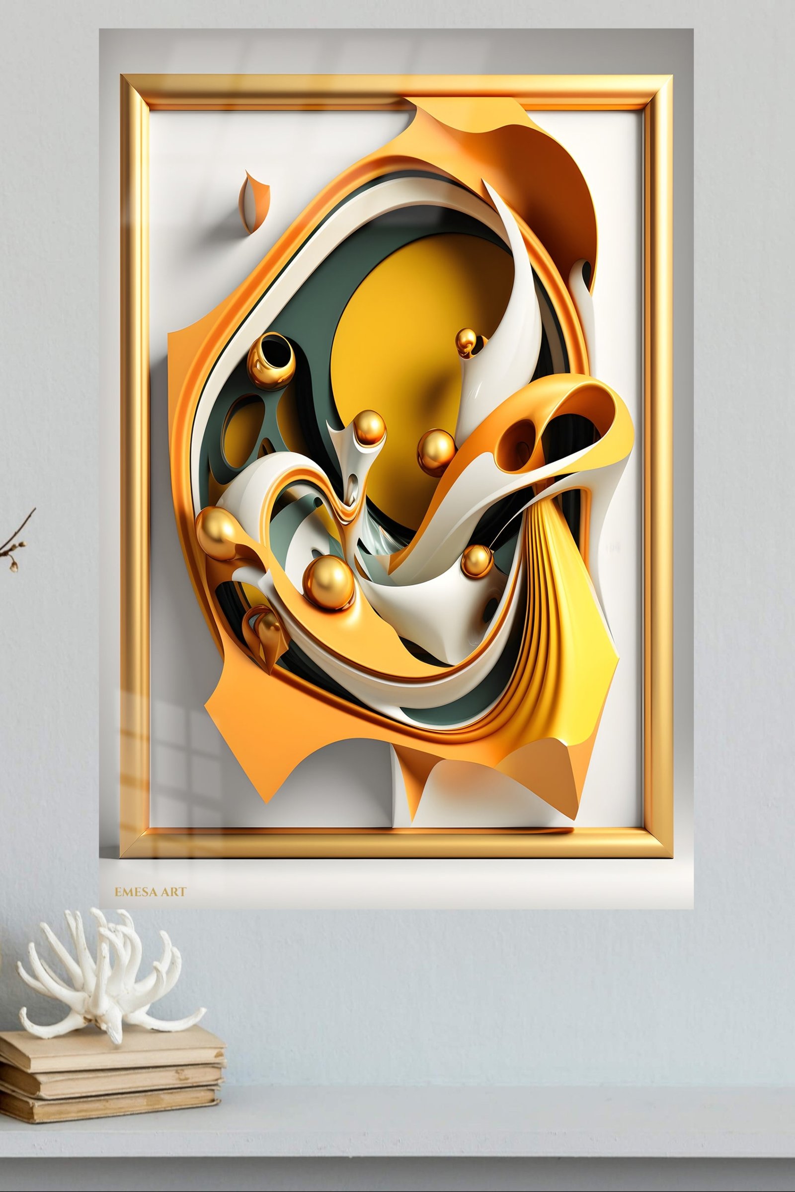 Golden Ribbon Forms metal wall art print, view 4