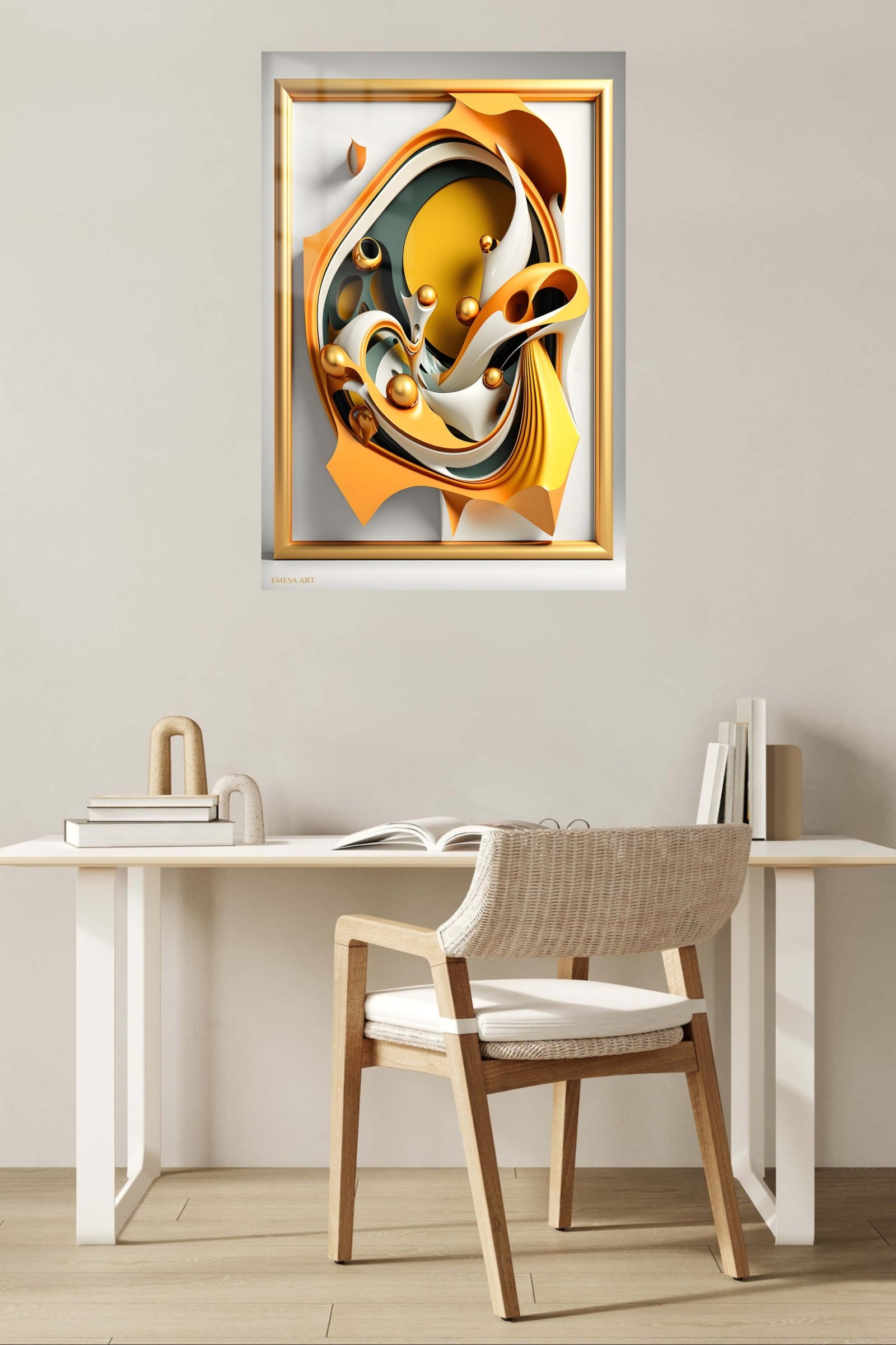 Golden Ribbon Forms metal wall art print, view 5