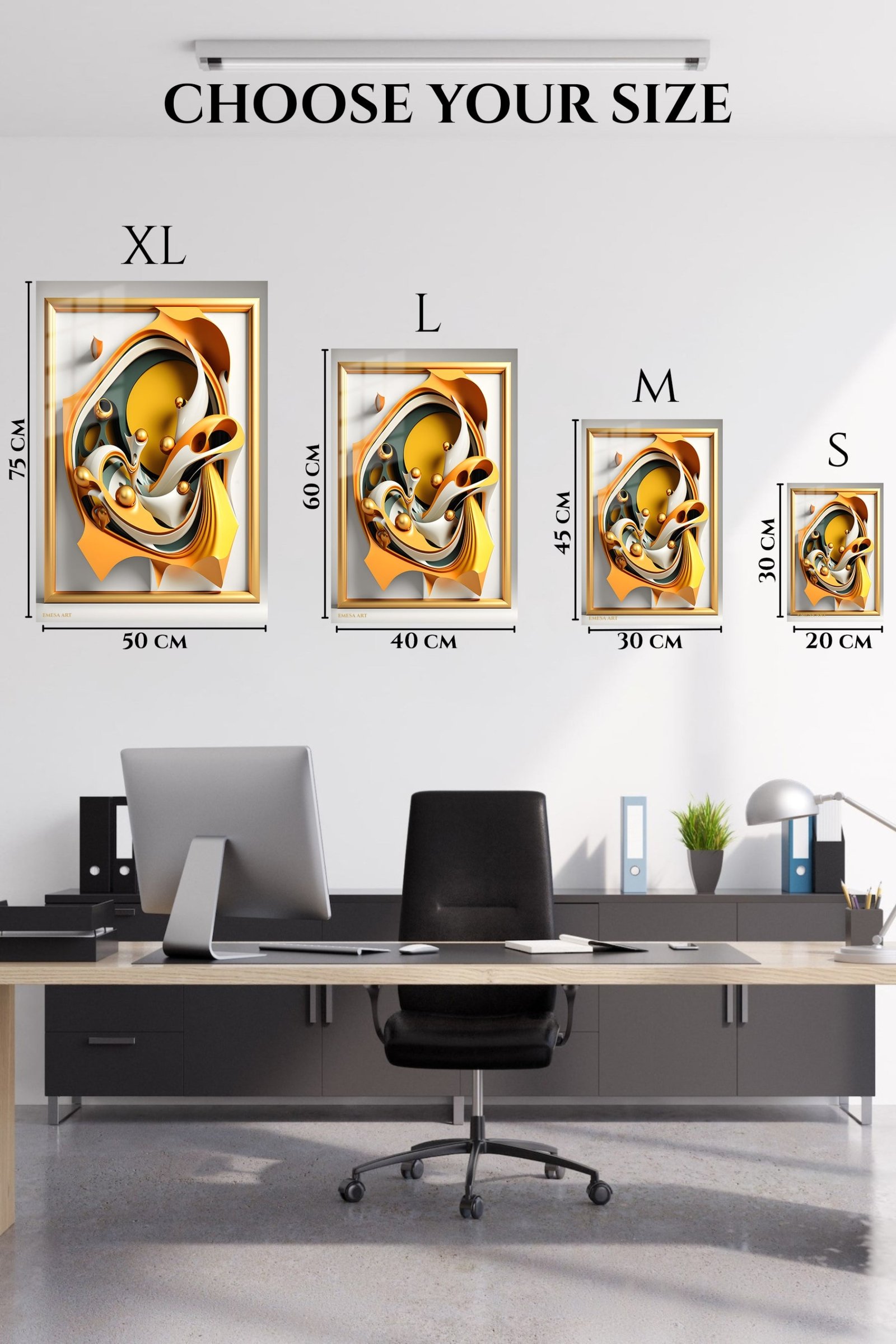 Golden Ribbon Forms metal wall art print, view 6