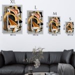 Golden Geometric Eclipse metal wall art print, view 6