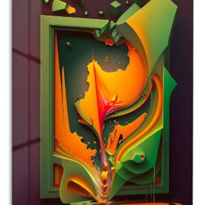 Emerald and Amber Flow metal wall art print