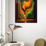 Emerald and Amber Flow metal wall art print, view 5