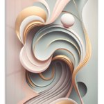 Pastel Orbit Ribbons metal wall art print
