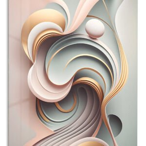 Pastel Orbit Ribbons metal wall art print