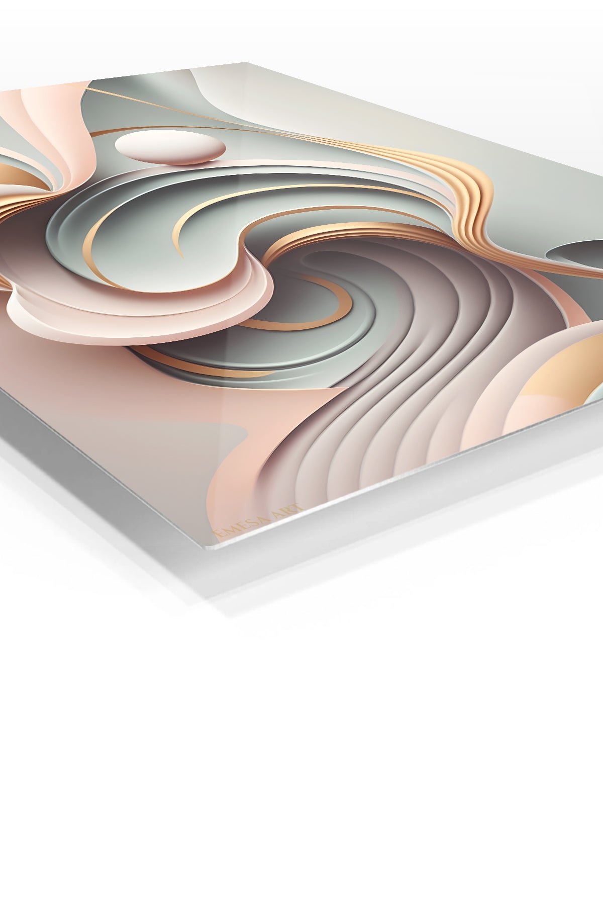 Pastel Orbit Ribbons metal wall art print, view 2