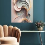 Pastel Orbit Ribbons metal wall art print, view 5