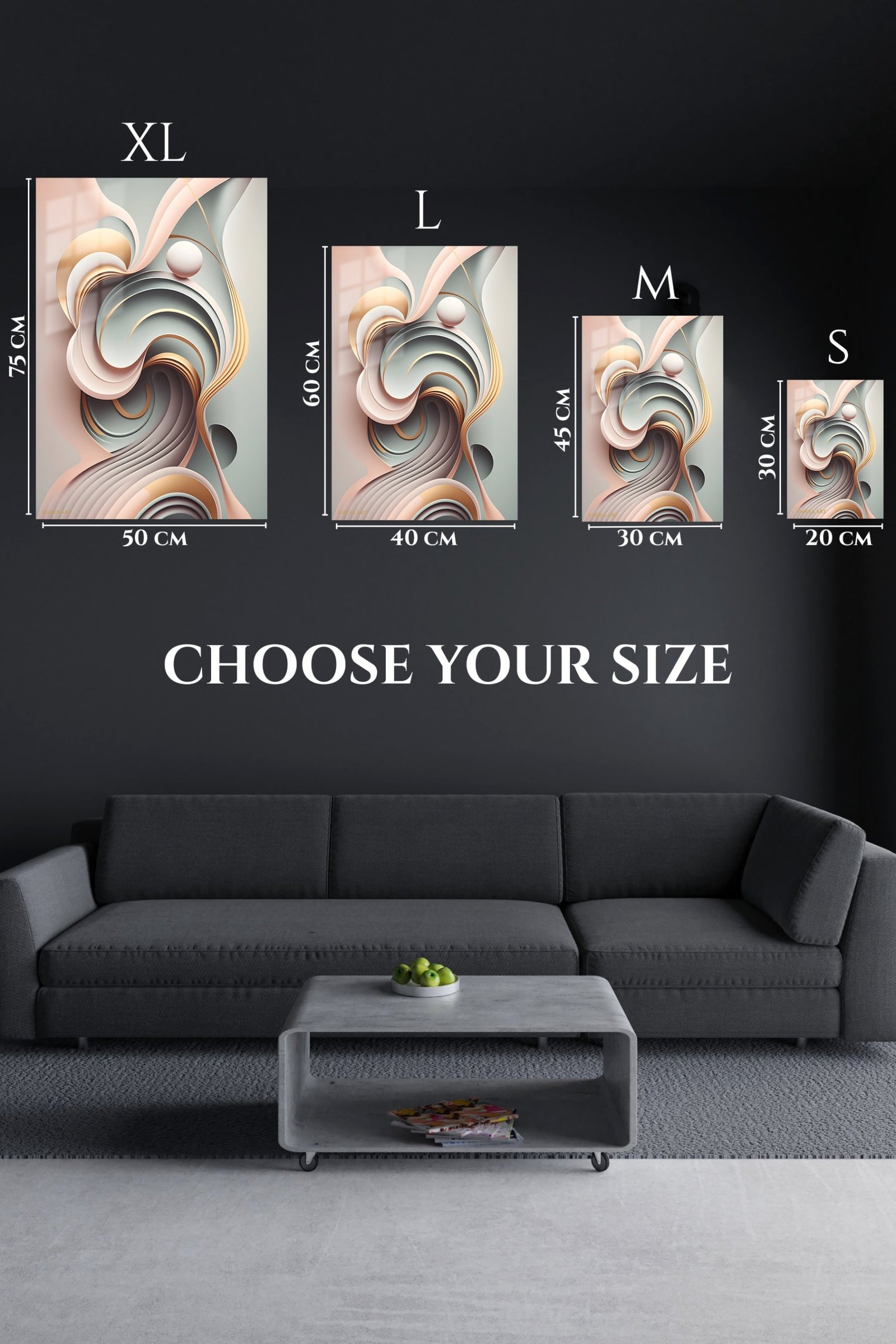 Pastel Orbit Ribbons metal wall art print, view 6
