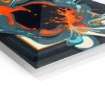 Teal and Ember Fluid Forms metal wall art print, view 2
