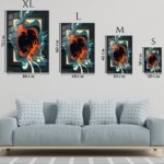 Teal and Ember Fluid Forms metal wall art print, view 6