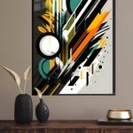 Teal Orbit in Motion metal wall art print, view 4