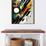 Teal Orbit in Motion metal wall art print, view 5