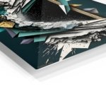 Fractured Teal Frame metal wall art print, view 2