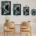 Fractured Teal Frame metal wall art print, view 6