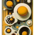 Layered Orbital Geometry metal wall art print