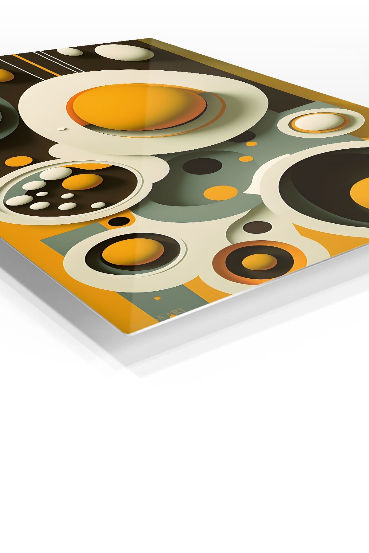 Layered Orbital Geometry metal wall art print, view 2