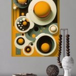 Layered Orbital Geometry metal wall art print, view 4