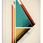 Teal and Rust Geometric Ascent metal wall art print
