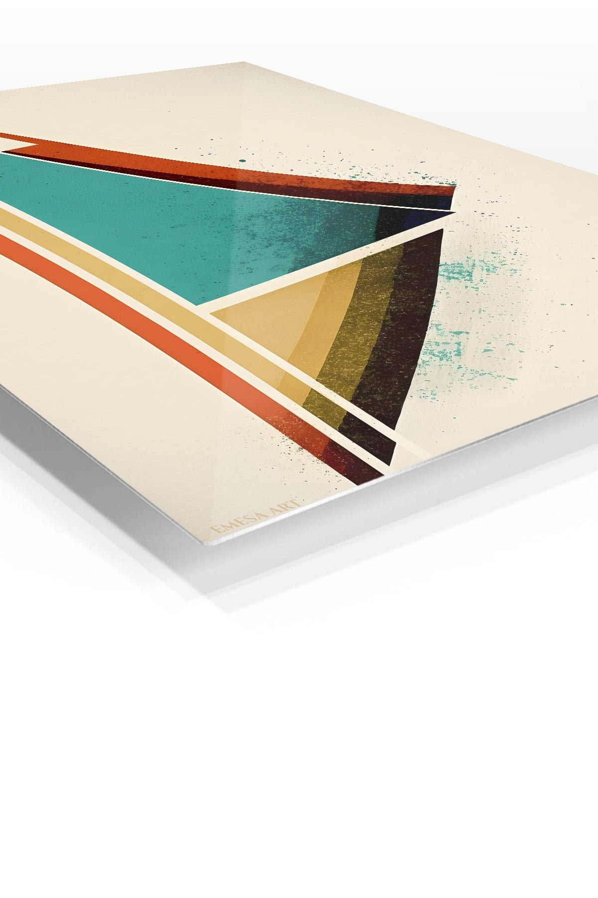 Teal and Rust Geometric Ascent metal wall art print, view 2