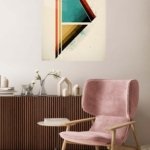 Teal and Rust Geometric Ascent metal wall art print, view 5