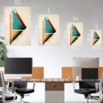 Teal and Rust Geometric Ascent metal wall art print, view 6