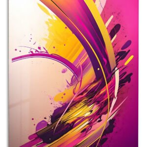 Electric Magenta Motion metal wall art print