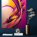Electric Magenta Motion metal wall art print, view 4
