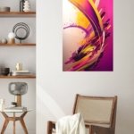 Electric Magenta Motion metal wall art print, view 5