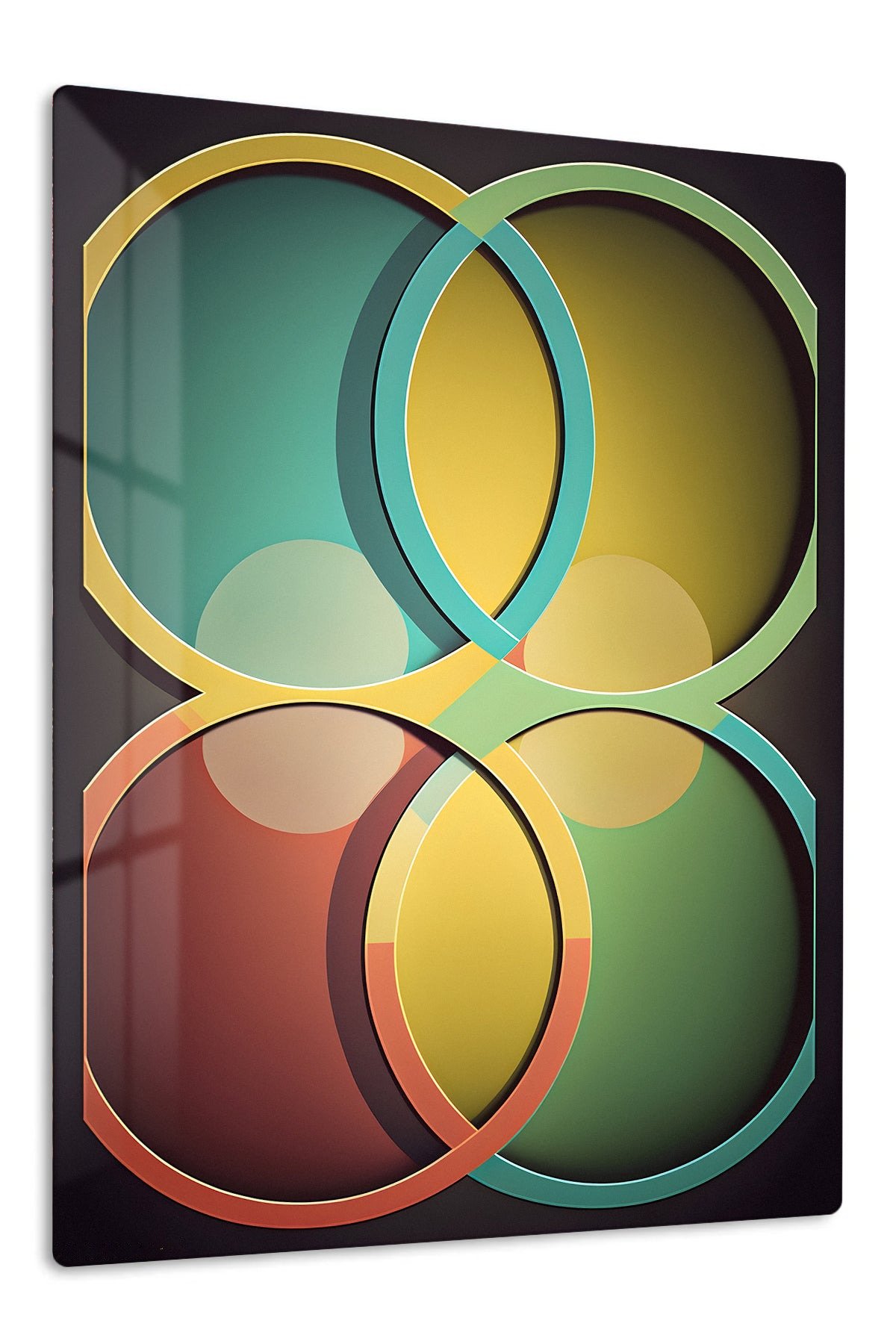 Interlocking Color Rings metal wall art print