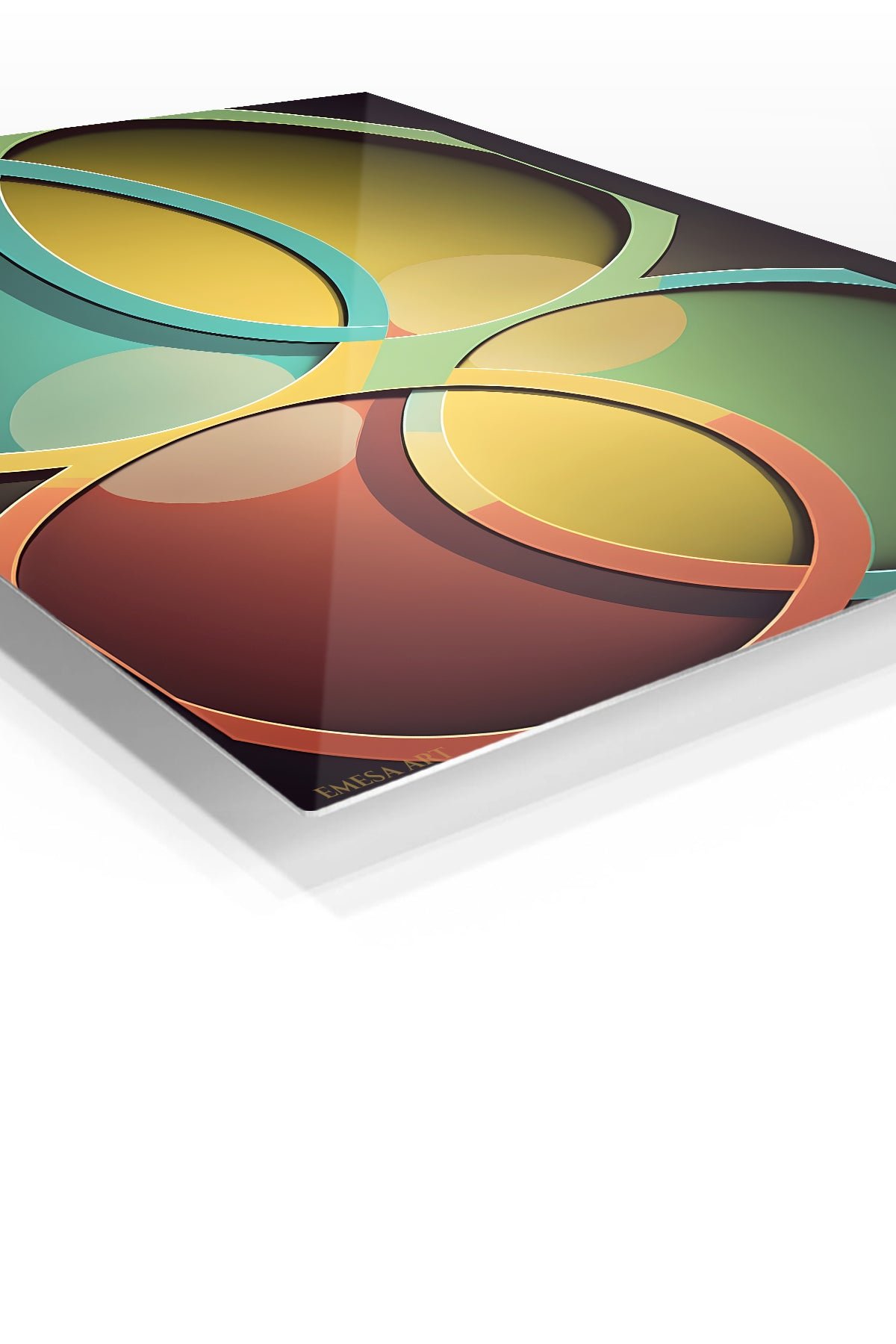 Interlocking Color Rings metal wall art print, view 2