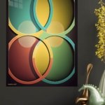 Interlocking Color Rings metal wall art print, view 4
