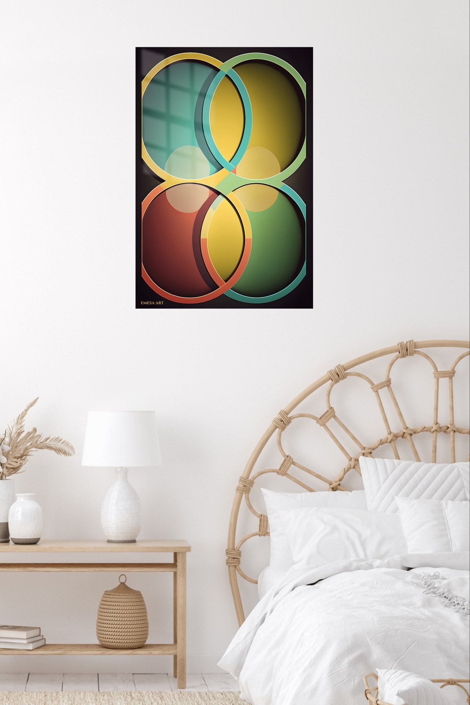 Interlocking Color Rings metal wall art print, view 5