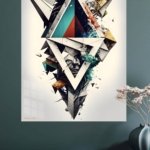 Fragmented Teal Portrait metal wall art print, view 4