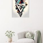 Fragmented Teal Portrait metal wall art print, view 5