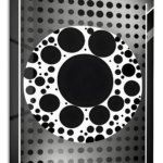Monochrome Orbital Circles metal wall art print