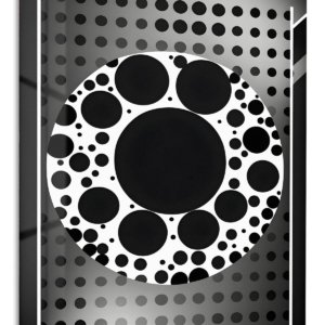 Monochrome Orbital Circles metal wall art print