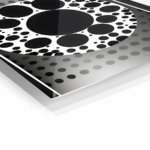 Monochrome Orbital Circles metal wall art print, view 2