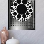 Monochrome Orbital Circles metal wall art print, view 4