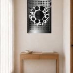Monochrome Orbital Circles metal wall art print, view 5