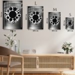 Monochrome Orbital Circles metal wall art print, view 6