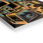 Amber Teal Geometric Dimensions metal wall art print, view 2