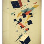 Floating Cubes and Color Arrows metal wall art print