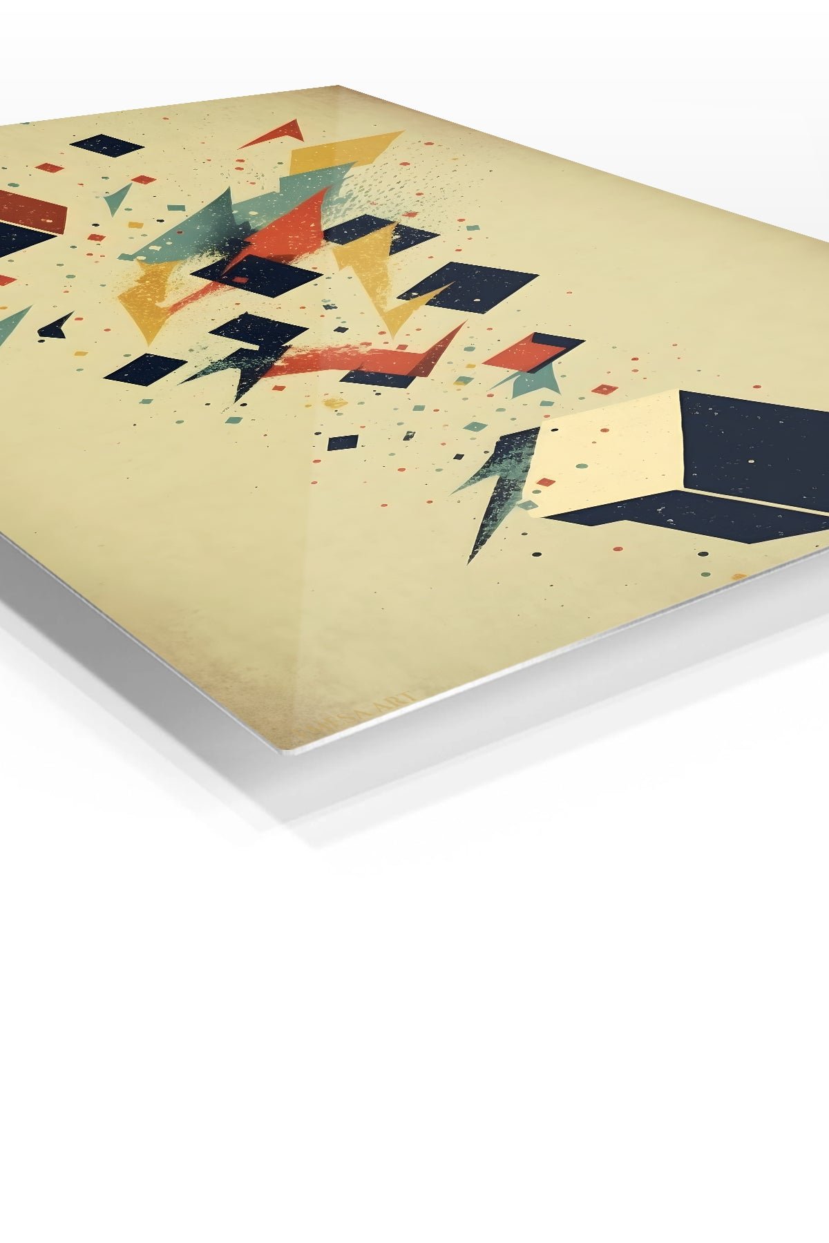 Floating Cubes and Color Arrows metal wall art print, view 2