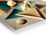 Teal and Gold Geometric Dimensions metal wall art print, view 2